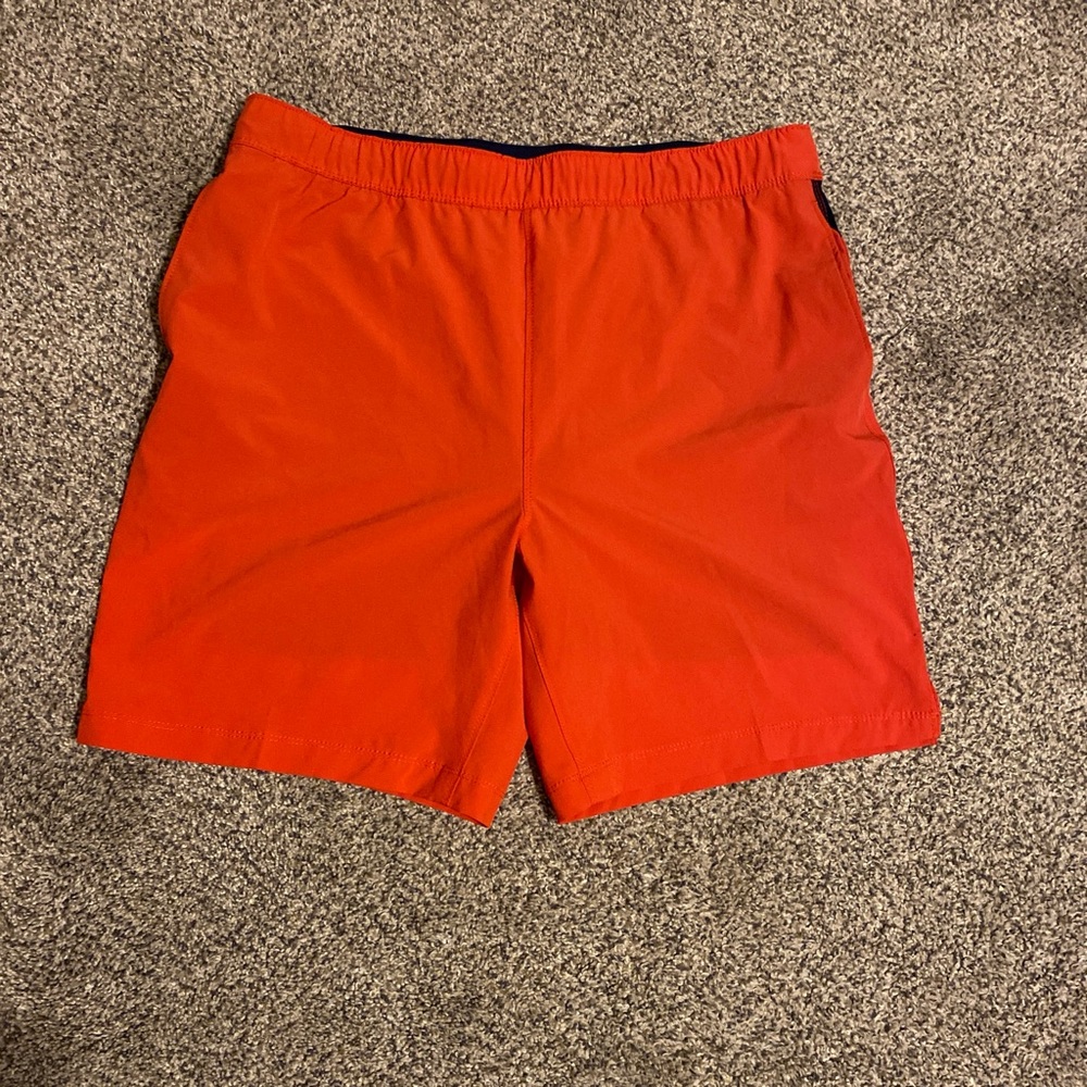 Speedo Mens Red Swim Shorts with Navy  Trim